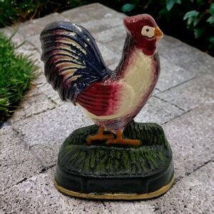 Rooster Cast Iron Doorstop 5” Decorative Farmhouse Home Decor